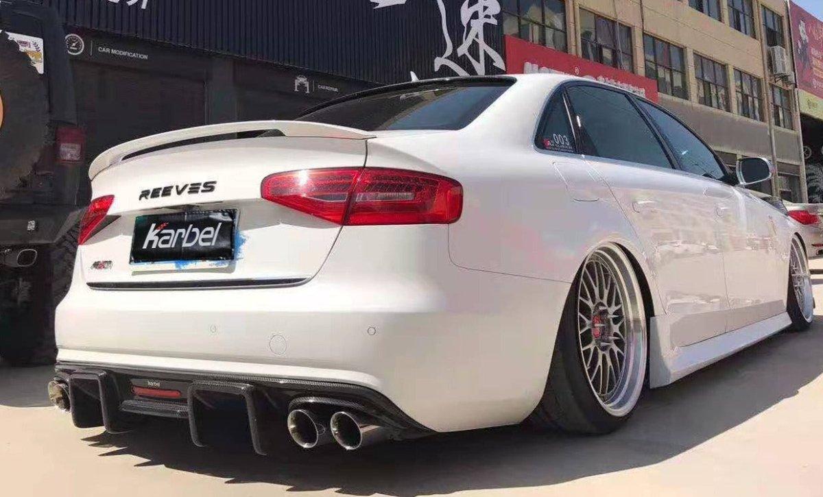 Audi A4 Base Model (does not fit A4 S-line) B8.5 2013 2014 2015 2016 with Aftermarket Parts - Rear Diffuser Pre-preg Carbon Fiber from Karbel Carbon