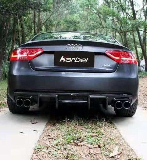 Audi A5 (fits base model, does not fit s-line) B8.5 2012 2013 2014 2015 2016 with Aftermarket Parts - Rear Diffuser Pre-preg Carbon Fiber from Karbel Carbon