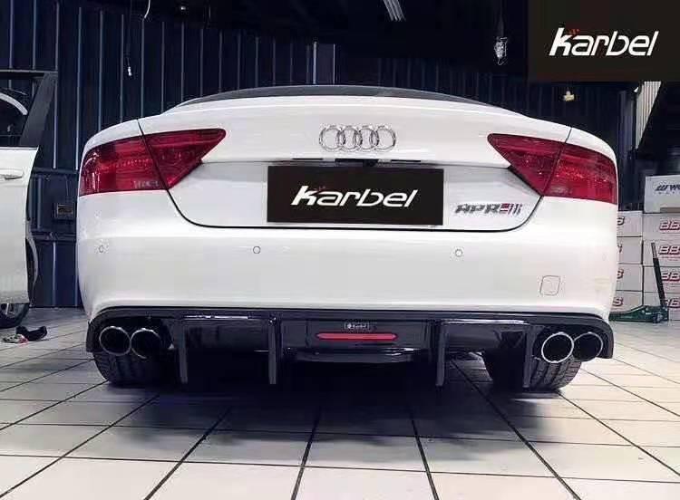 Audi A7 (fits base model, does not fit s-line) C7 2012 2013 2014 2015 with Aftermarket Parts - Rear Diffuser Pre-preg Carbon Fiber from Karbel Carbon