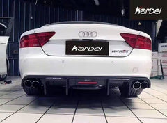Audi A7 (fits base model, does not fit s-line) C7 2012 2013 2014 2015 with Aftermarket Parts - Rear Diffuser Pre-preg Carbon Fiber from Karbel Carbon