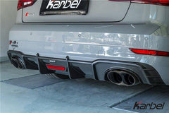 Audi RS3 8V.5 2018 2019 2020 with Aftermarket Parts -  Rear Diffuser Pre-preg Carbon Fiber from Karbel Carbon