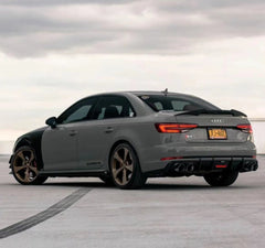 AAudi S4 A4 (with S-line bumper, does not fit base model) B9 2017 2018 2019 with Aftermarket Parts - V1 (With LED Light) & V2 (Without LED Light) Style Rear Diffuser Pre-preg Carbon Fiber from Karbel Carbon
