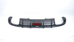 Audi S4 A4 (with S-line bumper, does not fit base model) B9 2017 2018 2019 with Aftermarket Parts - V1 (With LED Light) & V2 (Without LED Light) Style Rear Diffuser Pre-preg Carbon Fiber from Karbel Carbon