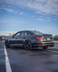 Audi S4 A4 (with S-line bumper, does not fit base model) B9 2017 2018 2019 with Aftermarket Parts - V1 (With LED Light) & V2 (Without LED Light) Style Rear Diffuser Pre-preg Carbon Fiber from Karbel Carbon