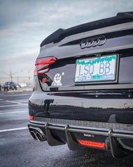 Audi S4 A4 (with S-line bumper, does not fit base model) B9 2017 2018 2019 with Aftermarket Parts - V1 (With LED Light) & V2 (Without LED Light) Style Rear Diffuser Pre-preg Carbon Fiber from Karbel Carbon