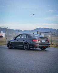 Audi S4 A4 (with S-line bumper, does not fit base model) B9 2017 2018 2019 with Aftermarket Parts - V1 (With LED Light) & V2 (Without LED Light) Style Rear Diffuser Pre-preg Carbon Fiber from Karbel Carbon