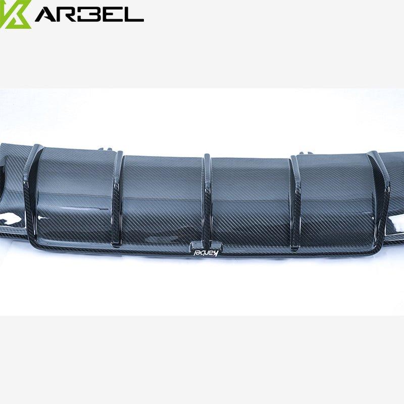 Audi S4 A4 (with S-line bumper, does Audi S4 A4 (with S-line bumper, does not fit base model) B9 2017 2018 2019 with Aftermarket Parts - V1 (With LED Light) & V2 (Without LED Light) Style Rear Diffuser Pre-preg Carbon Fiber from Karbel Carbon