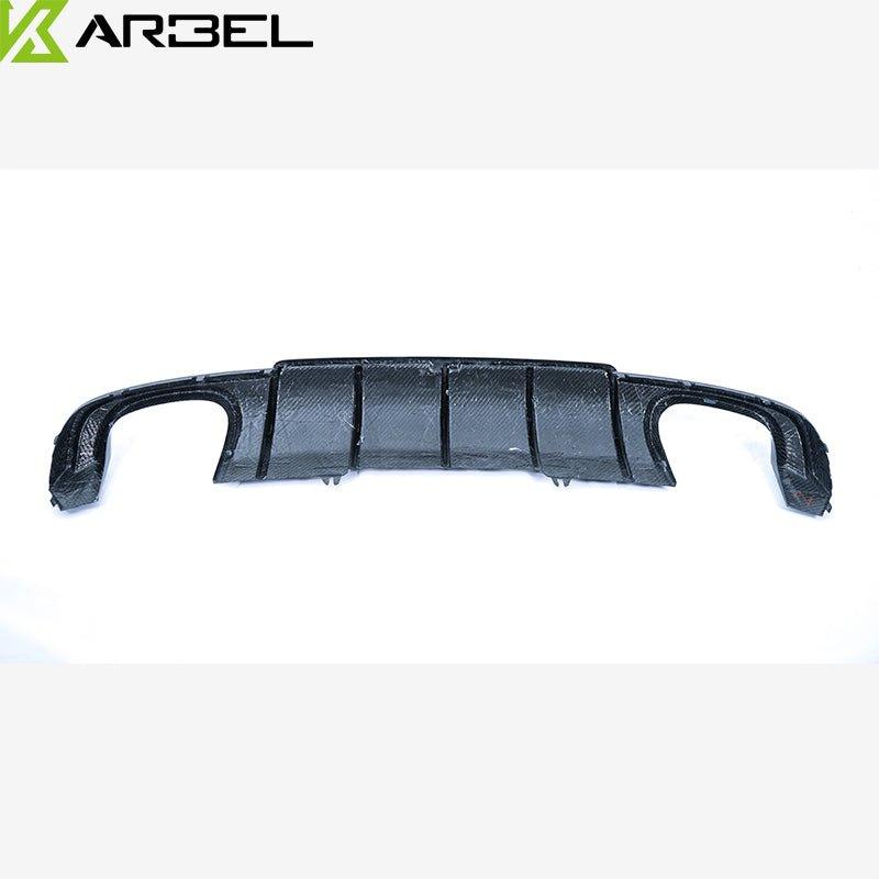 Audi S4 A4 (with S-line bumper, does not fit base model) B9 2017 2018 2019 with Aftermarket Parts - V1 (With LED Light) & V2 (Without LED Light) Style Rear Diffuser Pre-preg Carbon Fiber from Karbel Carbon