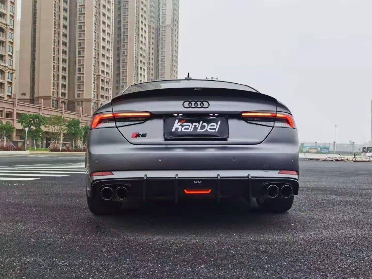 Audi S5 A5 (with s-line bumper, does not base model) B9 2017 2018 2019 with Aftermarket Parts - Rear Diffuser Pre-preg Carbon Fiber from Karbel Carbon