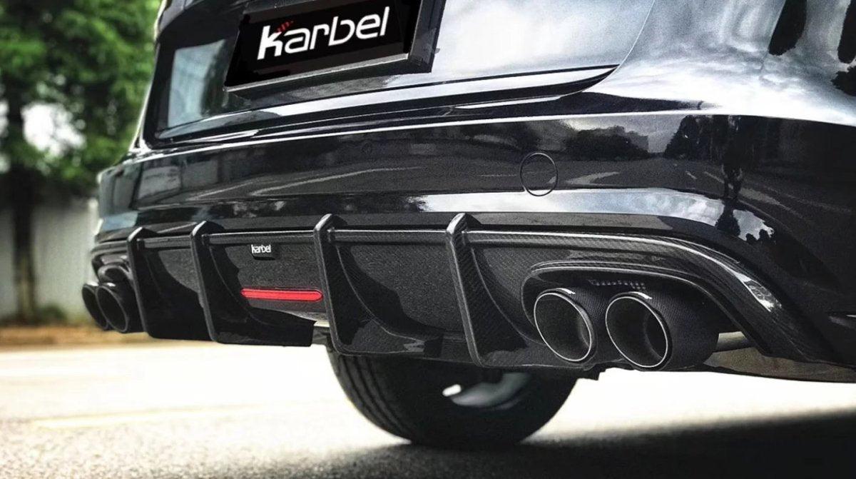 Audi S6 / A6 Avant / A6 S-Line (with s-line bumper, does not base model) C7.5 2016-2018 with Aftermarket Parts - Rear Diffuser Pre-preg Carbon Fiber from Karbel Carbon
