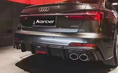 Audi S6 / A6 Avant / A6 S-line / A6 C8 2019 2020 2021 2022 2023 2024 with Aftermarket Parts - Rear Diffuser Pre-preg Carbon Fiber from Karbel Carbon