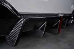 BMW 3 Series 330i (with M-package bumper, does not fit base model) M340i G20 G21 Pre-LCI 2019-2022 with Aftermarket Parts - Rear Diffuser & Canards Pre-preg Carbon Fiber from Karbel Carbon