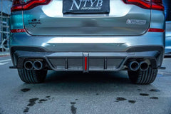 BMW X3 G01 Pre-LCI 2019 2020 2021 & X3M X3MC F97 Pre-LCI 2019 2020 2021 with Aftermarket Parts - Rear Diffuser & Canards Pre-preg Carbon Fiber from Karbel Carbon