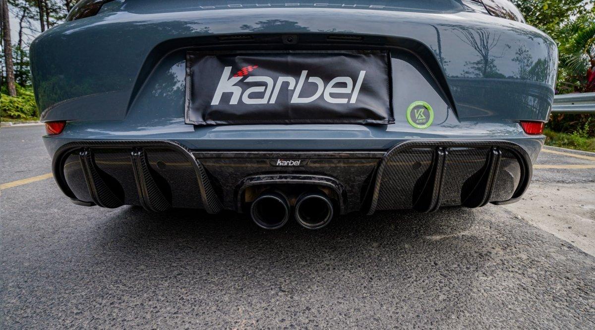 Porsche 718 Cayman / Boxster / GTS 2017 2018 2019 2020 2021 2022 2023 2024 with Aftermarket Parts - Rear Diffuser & Canards Pre-preg Carbon Fiber from Karbel Carbon