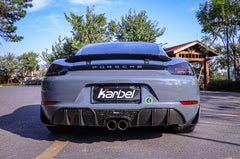 Porsche 718 Cayman / Boxster / GTS 2017 2018 2019 2020 2021 2022 2023 2024 with Aftermarket Parts - Rear Diffuser & Canards Pre-preg Carbon Fiber from Karbel Carbon