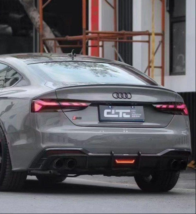 Audi S5 A5 (with s-line bumper, does not base model) B9.5 2020 2021 2022 2023 2024 with Aftermarket Parts - Rear Diffuser Pre-preg Carbon Fiber from Karbel Carbon