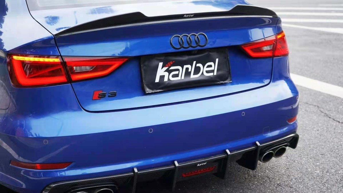Audi RS3 S3 A3 8V/8V.5 2014 2015 2016 2017 2018 2019 2020 with Aftermarket Parts - Rear Spoiler Pre-preg Carbon Fiber from Karbel Carbon