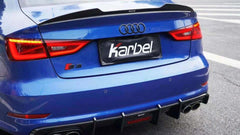Audi RS3 S3 A3 8V/8V.5 2014 2015 2016 2017 2018 2019 2020 with Aftermarket Parts - Rear Spoiler Pre-preg Carbon Fiber from Karbel Carbon