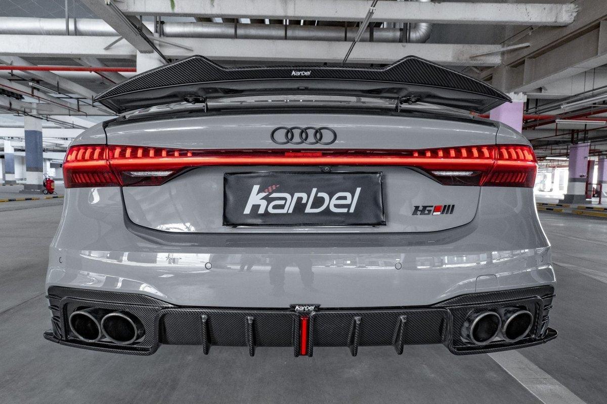 Audi RS7 S7 A7 C8 2019-ON with Aftermarket Parts - V2 Style Rear Spoiler Pre-preg Carbon Fiber from Karbel Carbon