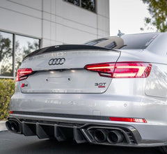 Audi S4 A4 B9 / B9.5 2017 2018 2019 2020 2021 2022 2023 2024 with Aftermarket Parts - Rear Spoiler Pre-preg Carbon Fiber from Karbel Carbon