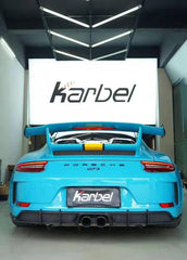Porsche 911 991.2 GT3 2018-2019 with Aftermarket Parts - Rear Wing Side Blades Pre-preg Carbon Fiber from Karbel Carbon