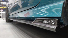 Audi RS3 8V 8V.5 2018 2019 2020 with Aftermarket Parts -  Side Skirts Pre-preg Carbon Fiber from TAKD Carbon