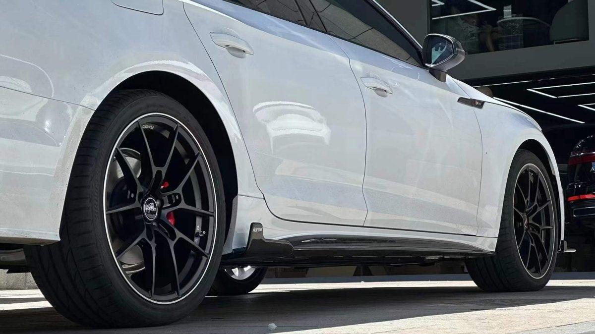 Audi S5 A5 B9.5 2020 2021 2022 2023 2024 Early 2025 With Aftermarket Parts - Side Skirts Extensions Dry Pre-preg Carbon Fiber from Karbel Carbon