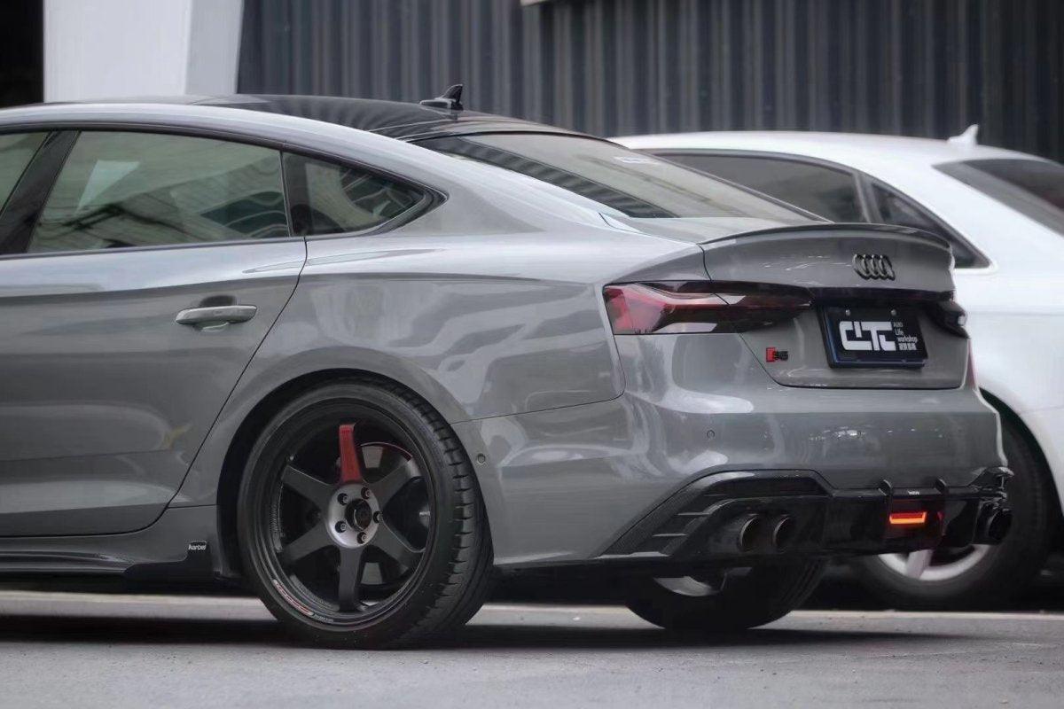 Audi S5 A5 B9.5 2020 2021 2022 2023 2024 Early 2025 With Aftermarket Parts - Side Skirts Extensions Dry Pre-preg Carbon Fiber from Karbel Carbon