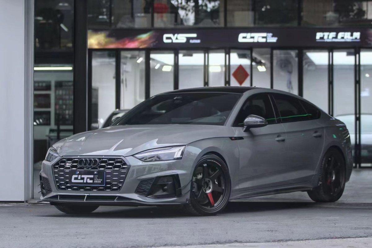 Audi S5 A5 B9.5 2020 2021 2022 2023 2024 Early 2025 With Aftermarket Parts - Side Skirts Extensions Dry Pre-preg Carbon Fiber from Karbel Carbon