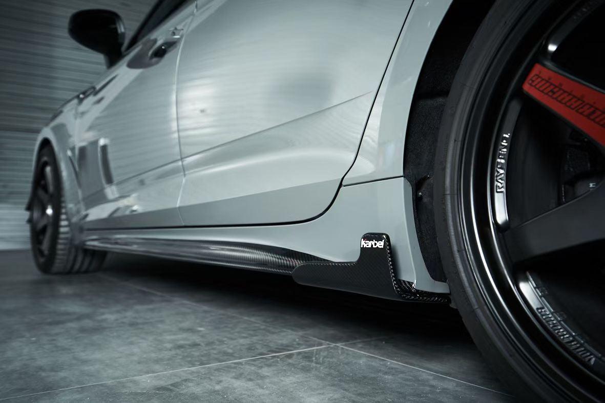 Audi S5 A5 B9.5 2020 2021 2022 2023 2024 Early 2025 With Aftermarket Parts - Side Skirts Extensions Dry Pre-preg Carbon Fiber from Karbel Carbon