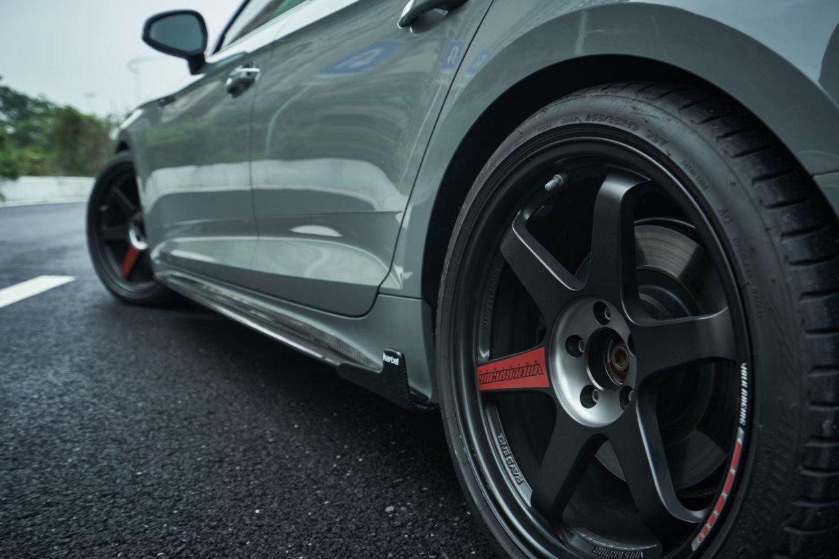 Audi S5 A5 B9.5 2020 2021 2022 2023 2024 Early 2025 With Aftermarket Parts - Side Skirts Extensions Dry Pre-preg Carbon Fiber from Karbel Carbon