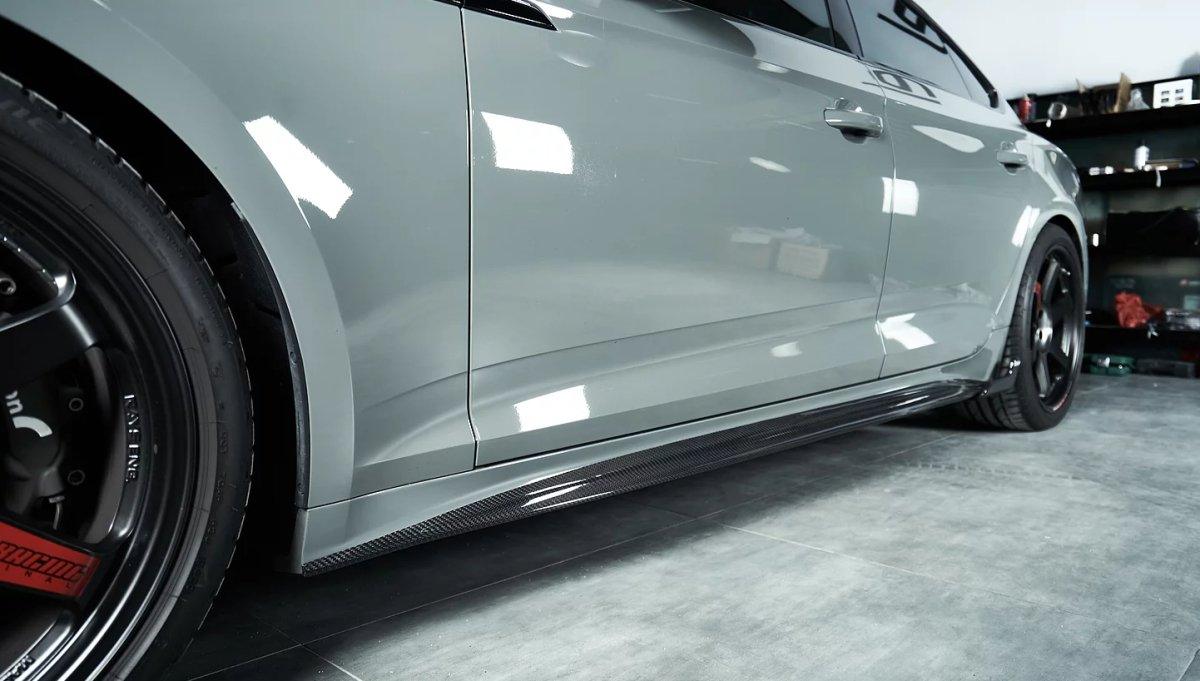 Audi S5 A5 B9.5 2020 2021 2022 2023 2024 Early 2025 With Aftermarket Parts - Side Skirts Extensions Dry Pre-preg Carbon Fiber from Karbel Carbon