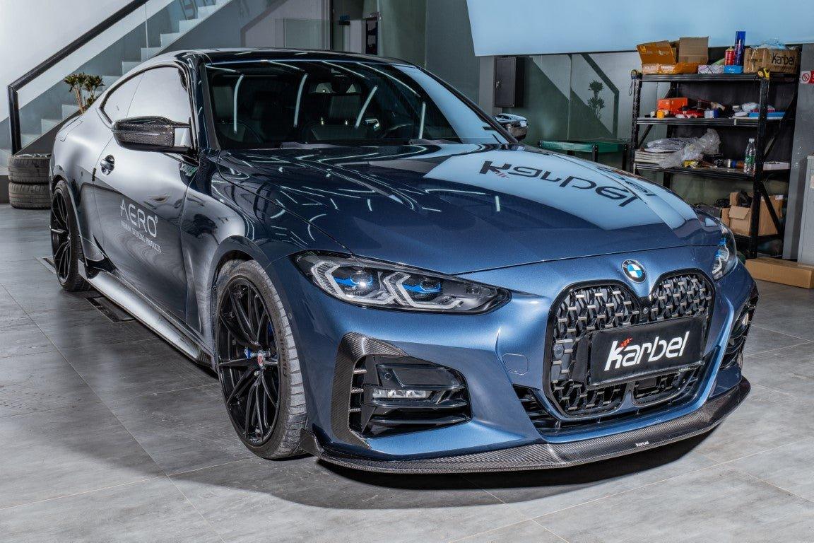 BMW 4 series 430i (with M-package bumper, does not fit base model) M440i G22 G23 2020-ON with Aftermarket Parts - Side Skirts Pre-preg Carbon Fiber from Karbel Carbon