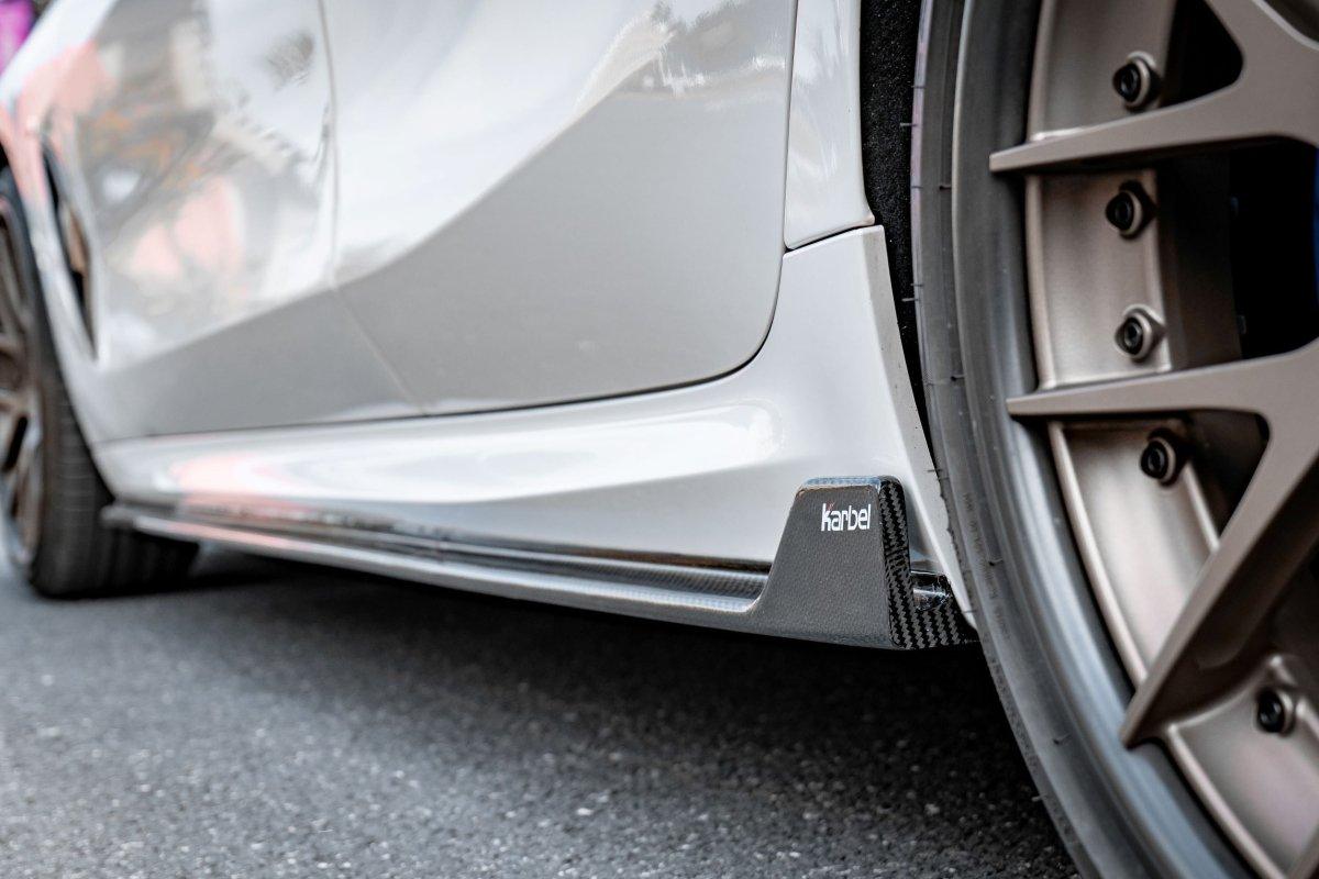 BMW 8 Series M850 840 G16 2018-ON with Aftermarket Parts - Side Skirts Pre-preg Carbon Fiber from Karbel Carbon
