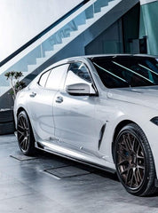 BMW 8 Series M850 840 G16 2018-ON with Aftermarket Parts - Side Skirts Pre-preg Carbon Fiber from Karbel Carbon
