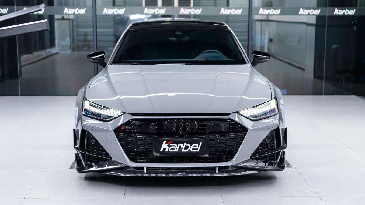 Audi RS6 C8 2020-ON & RS7 C8 2020-ON with Aftermarket Parts - Front Lip Pre-preg Carbon Fiber from Karbel Carbon