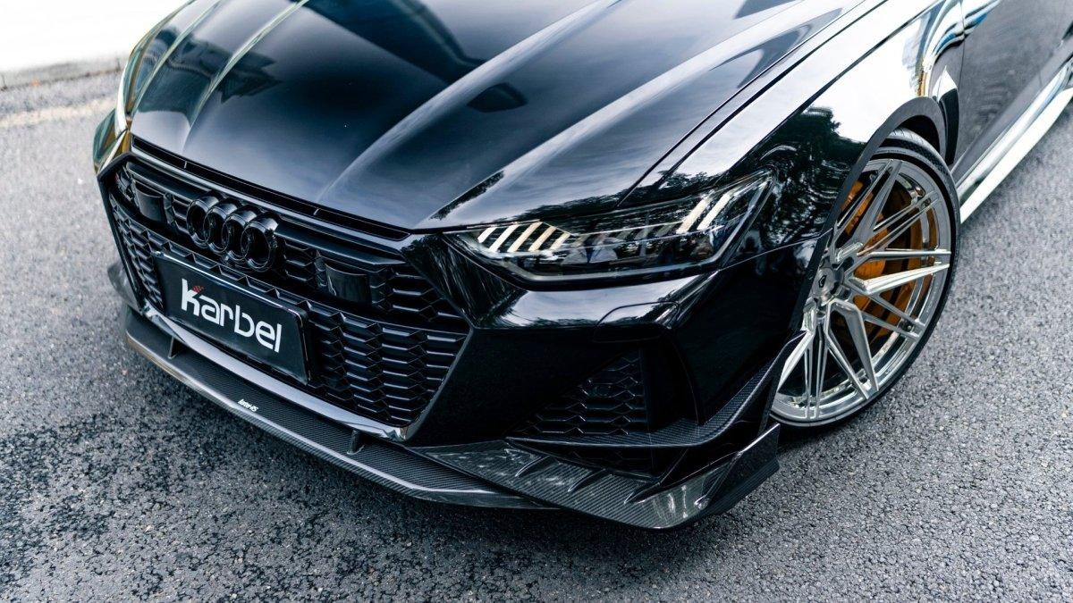 Audi RS6 C8 2020-ON & RS7 C8 2020-ON with Aftermarket Parts - Front Lip Pre-preg Carbon Fiber from Karbel Carbon