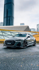 Audi RS6 C8 2020-ON & RS7 C8 2020-ON with Aftermarket Parts - Front Lip Pre-preg Carbon Fiber from Karbel Carbon