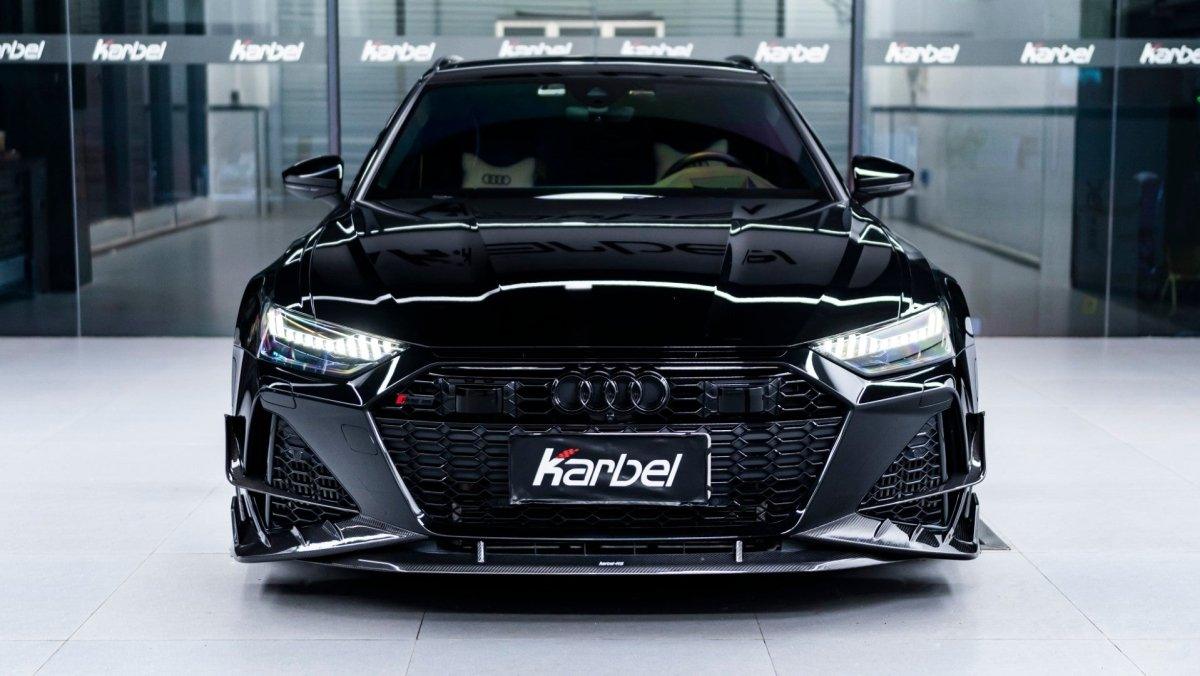 Audi RS6 C8 2020-ON & RS7 C8 2020-ON with Aftermarket Parts - Front Lip Pre-preg Carbon Fiber from Karbel Carbon