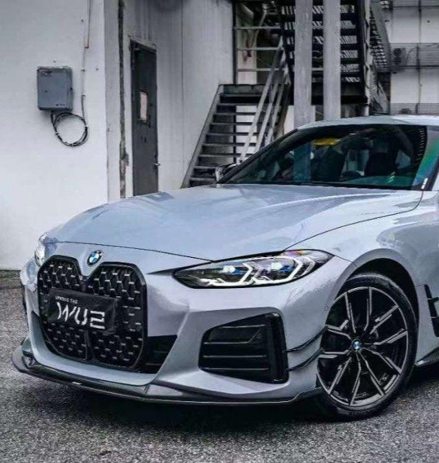 BMW I4 M50 / e Drive 40 (with M-package bumper, does not fit base model) G26 2022-ON & 4 Series Gran Coupe M440i 430i (with M-package bumper, does not fit base model) G26 2022-ON with Aftermarket Parts - Front Lip Pre-preg Carbon Fiber from Karbel Carbon