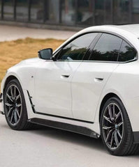 BMW I4 M50 / e Drive 40 (with M-package bumper, does not fit base model) G26 2022-ON & 4 Series Gran Coupe M440i 430i (with M-package bumper, does not fit base model) G26 2022-ON with Aftermarket Parts - Side Skirts Pre-preg Carbon Fiber from Karbel Carbon