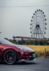 Tesla Model 3/P 2017-2023 with Aftermarket Parts - Front Lip Pre-preg Carbon Fiber from Karbel Carbon