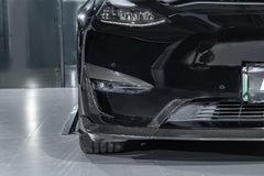 Tesla Model Y 2020-ON with Aftermarket Parts - Front Lip Pre-preg Carbon Fiber from Karbel Carbon