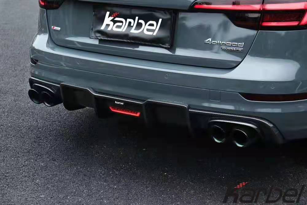 Audi A4 allroad B9 2017 2018 2019 with Aftermarket Parts - Rear Diffuser Pre-preg Carbon Fiber from Karbel Carbon
