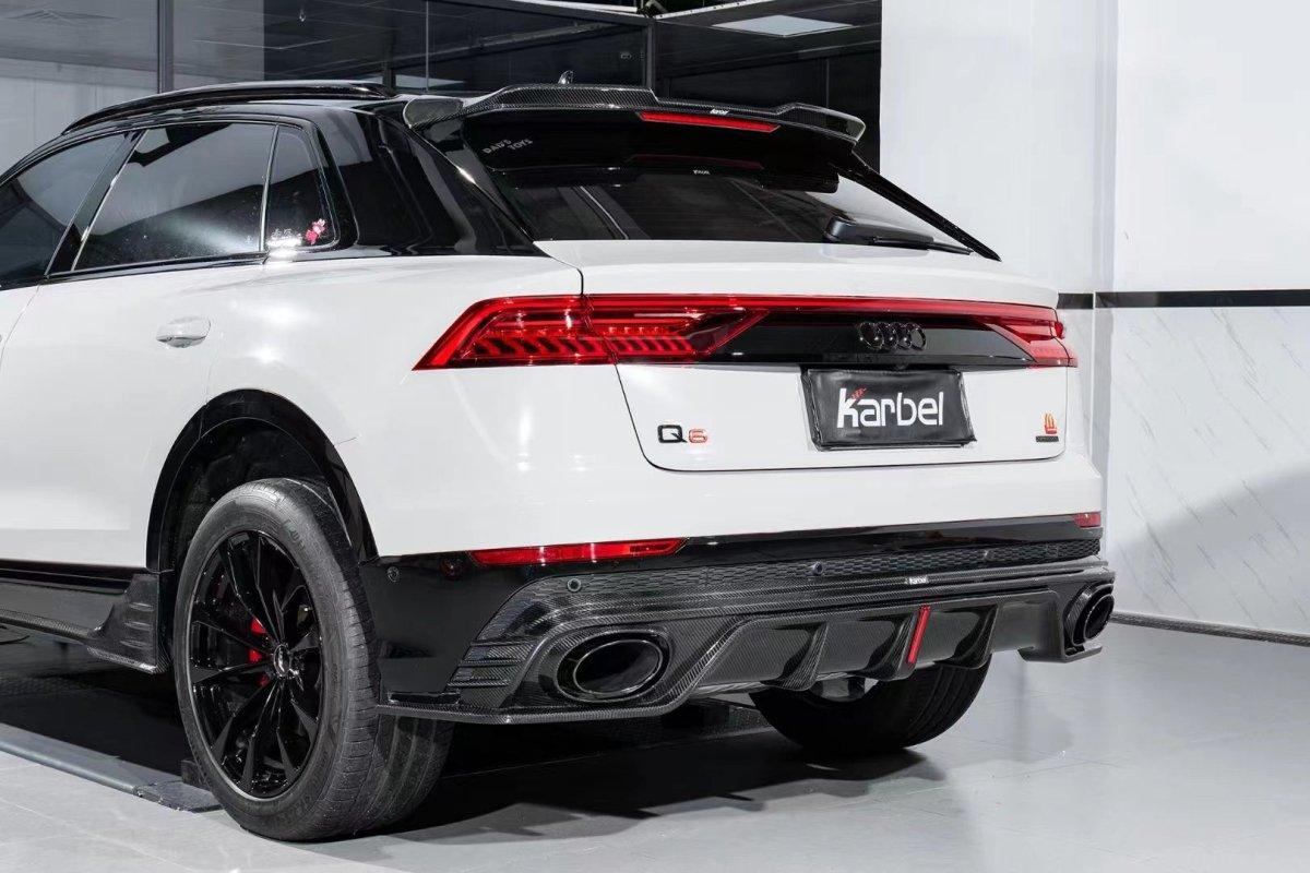 Audi Q8 2019-ON with Aftermarket Parts - V1 Style Rear Diffuser Pre-preg Carbon Fiber from Karbel Carbon