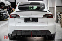 Tesla Model Y 2020-ON with Aftermarket Parts - Rear Diffuser Pre-preg Carbon Fiber from Karbel Carbon