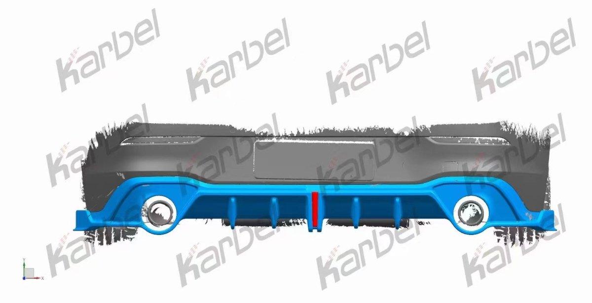 Volkswagen GTI MK8 2022-ON with Aftermarket Parts - Rear Diffuser Pre-preg Carbon Fiber from Karbel Carbon