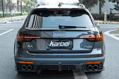 Audi A4 allroad B9 / B9.5 2017 2018 2019 with Aftermarket Parts - V1 Style Rear Roof Spoiler Pre-preg Carbon Fiber from Karbel Carbon