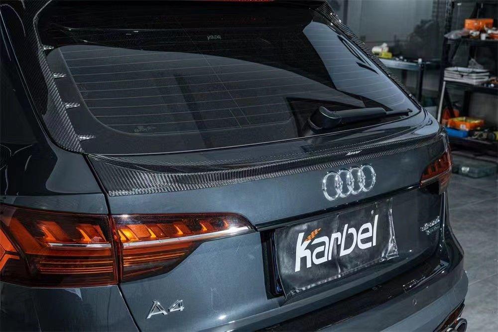 Audi A4 allroad B9 / B9.5 2020-ON with Aftermarket Parts - Rear Trunk Spoiler Pre-preg Carbon Fiber from Karbel Carbon