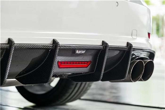 Audi S3 A3 (with S bumper) 8V 2014 2015 2016 With Aftermarket Parts - Rear Diffuser Pre-preg Carbon Fiber from Karbel Carbon
